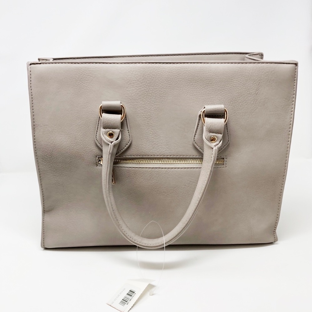 NWT Large Pleather Gold Plated Satchel Shoulder Bg